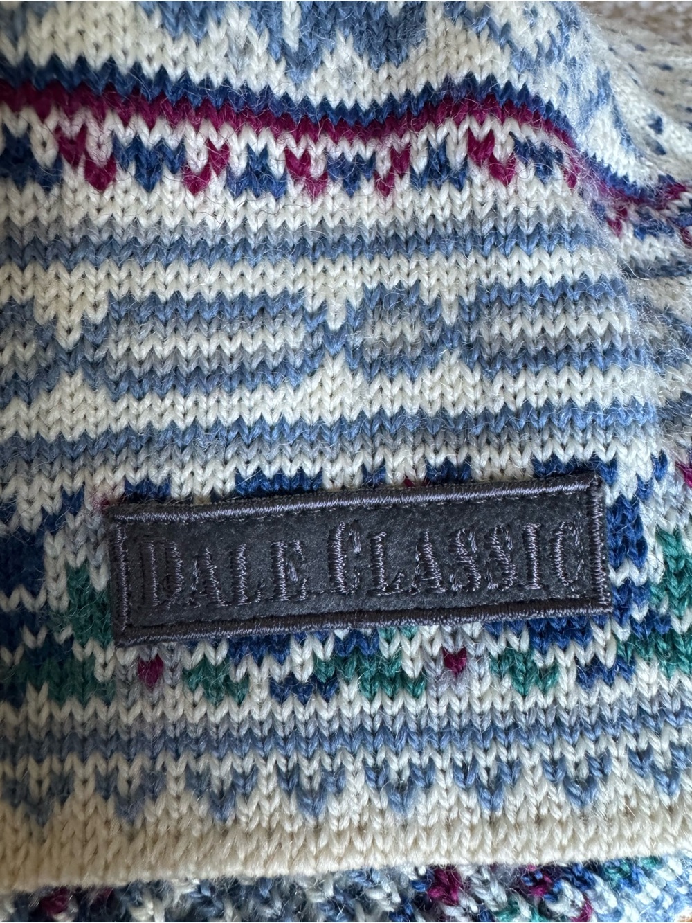 Dale of Norway Classic Nordic Knit Cardigan Jacket Cream & Blue - Picture 8 of 9